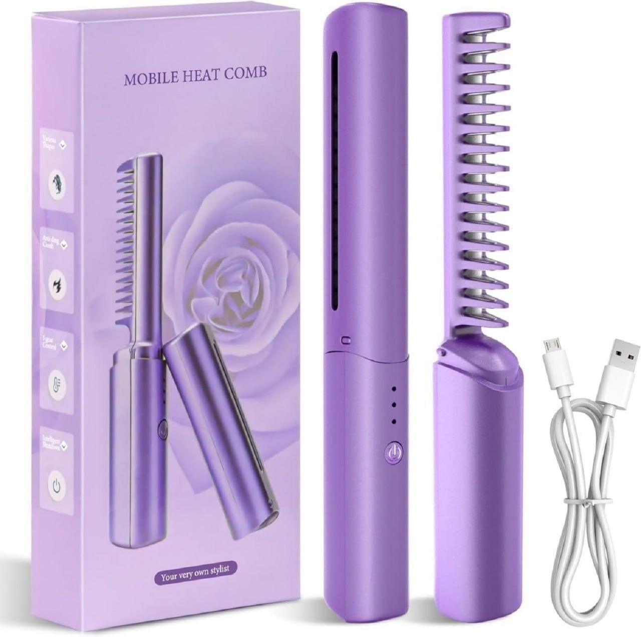 Portable Mini Hair Straightener Cordless Rechargeable Mini Adjustable Hair Straightener