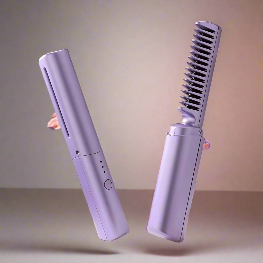 Portable Mini Hair Straightener Cordless Rechargeable Mini Adjustable Hair Straightener