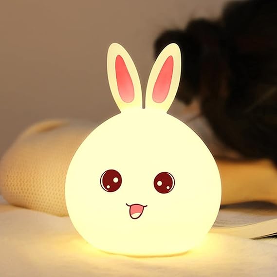 Silicone Cute Little Rabbit LED Table Lamp – A Charming Nightlight for Kids &amp; Perfect Gift for Women