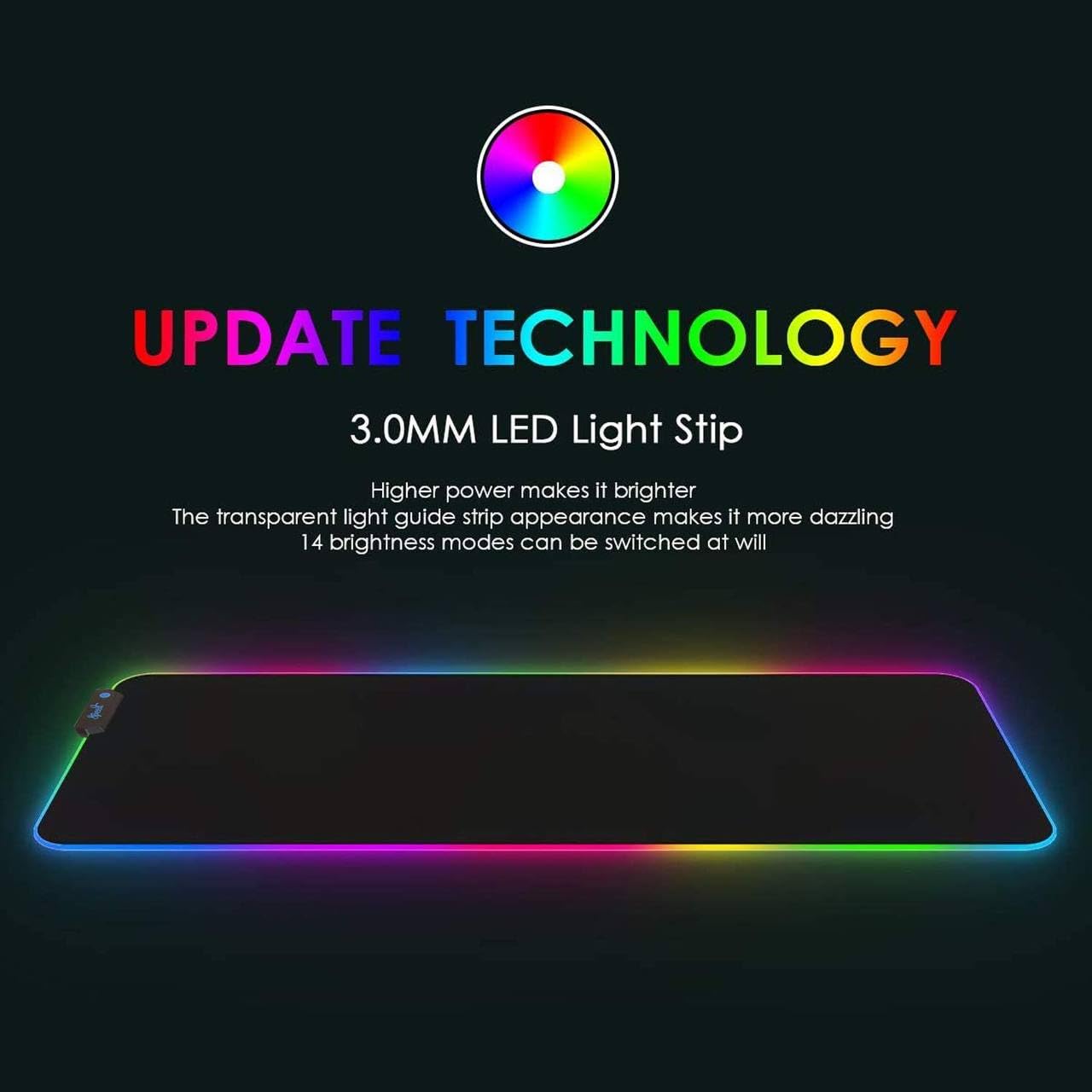 RGB Gaming Mouse Pad with Micro Weave Texture, 13 RGB Modes Mousepad  (Multicolor)