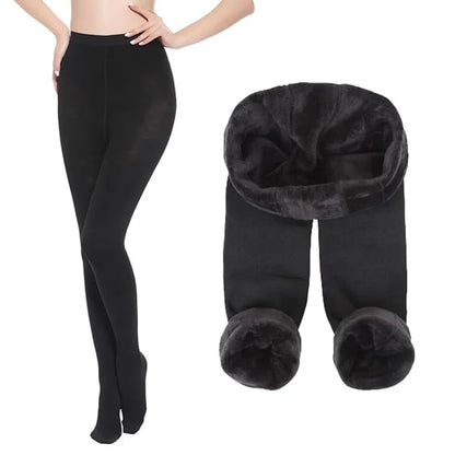 Women's winter fleece leggings (Black)